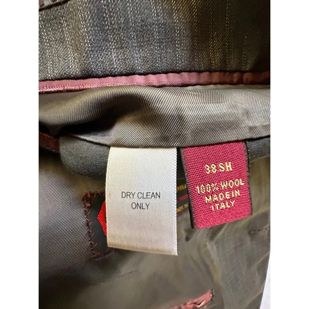Pronto Uomo Couture Blazer Grey Pinstripe Lessona Super 100s Wool Italy 38 Short
